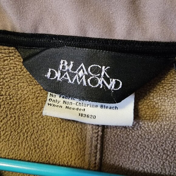 Men's 2XL Black Diamond Tan Fleece Lined Zip Up Soft Shell Jacket - Picture 7 of 10